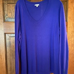 Talbots v-neck purple sweater